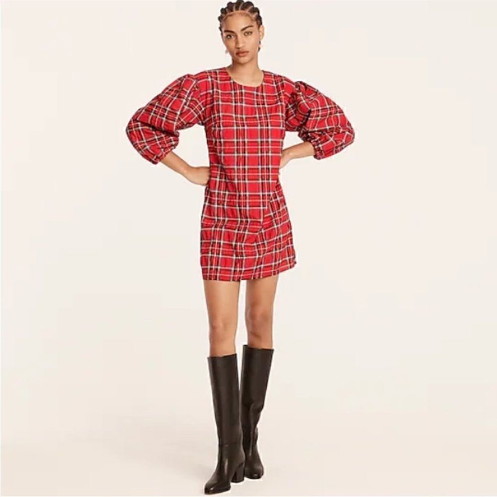 J. Crew Red Plaid Mini Dress